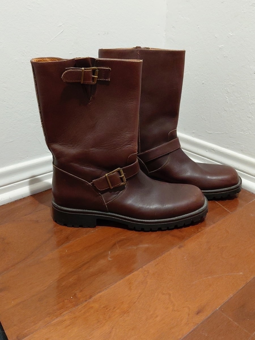 Mens Eddie Bauer Leather Motorcycle Boots 11.5